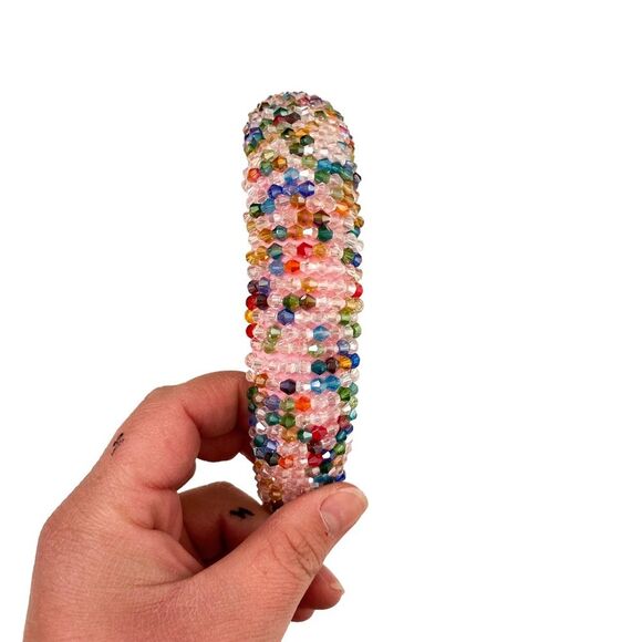 Barbie Pink Multicolor Beaded Circle Headband - Picture 4 of 4